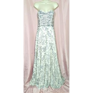 Parker Tamara Silk Strapless Maxi Dress Size S Bustier Top Romantic Charm Luxe